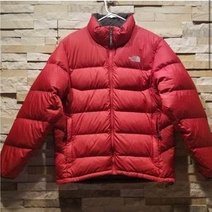 Warmth Meets Style: Bold Red Nuptse Puffer by North Face